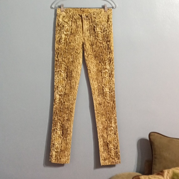 Tory Burch women's tan and brown snake print pants size 24 worn once and… - Picture 4 of 17